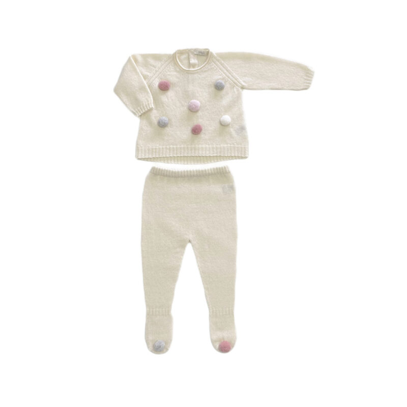 completo ponpon bianco